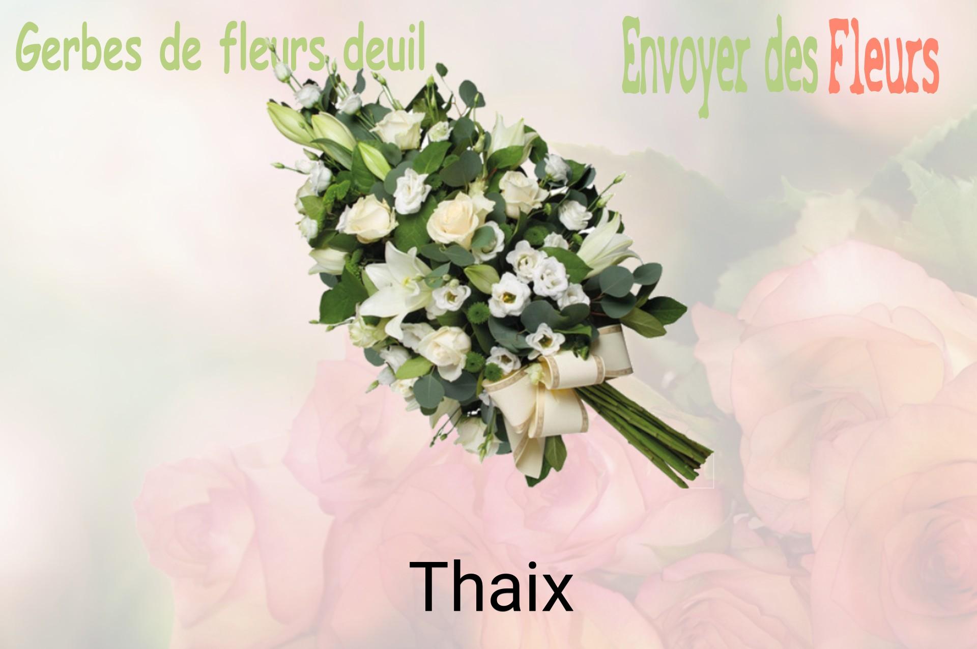 Gerbe de fleurs de deuil livrée à Thaix